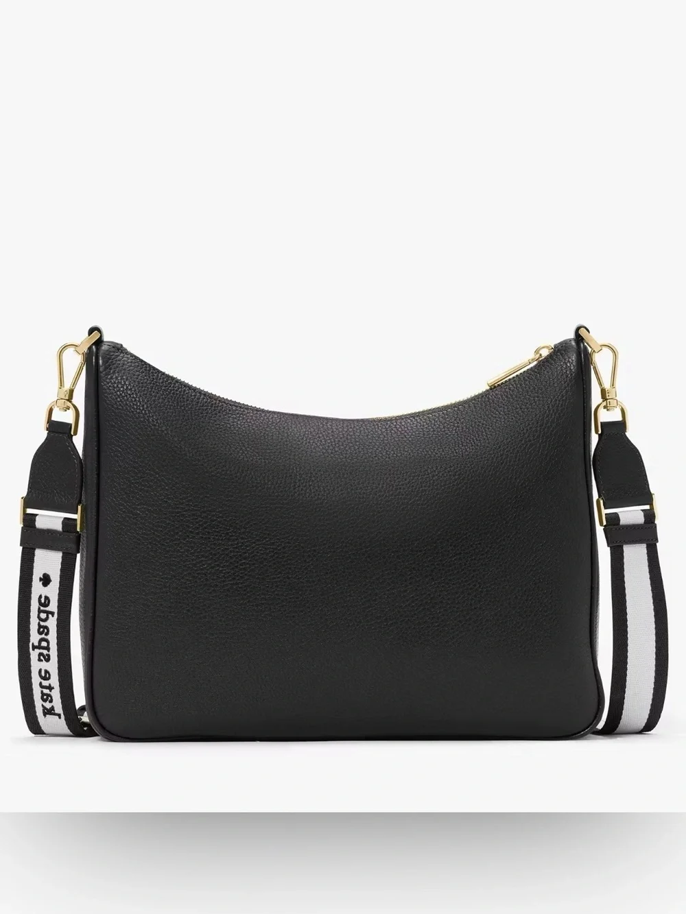 New KATE SPADE Emma Large Shoulder Crossbody Bag w/ Pouch Black Pebbled Leather - Picture 6 of 8